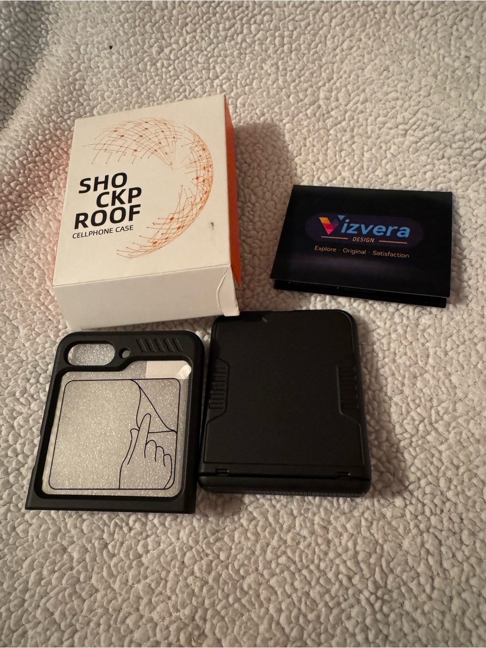 Black Shockproof Cellphone Case Vizvera Design Explore Satisfaction C3 NEW